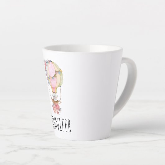 Lucht luchtballon met Beer Waterverf Latte Mok (Rechterhoek)