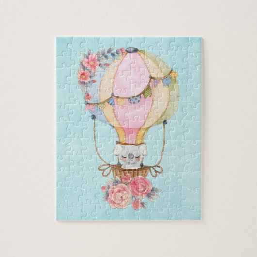Lucht luchtballon met Beer Waterverf Legpuzzel (Verticaal)