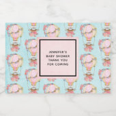 Lucht luchtballon met Beer Waterverf Patroon Sparkling Wijnetiket (Enkel label)