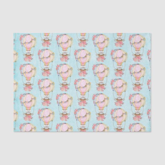 Lucht luchtballon met Beer Waterverf Patroon Tissuepapier (Voorkant)