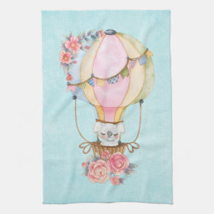 Lucht luchtballon met Beer Waterverf Theedoek