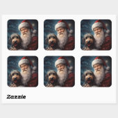 Lucht met Sinterklaas Feestelijke Kerstmis Vierkante Sticker (Vel)