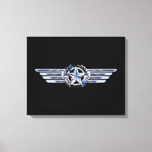 Lucht Pilot Chrome, zoals Star Wings Canvas Afdruk