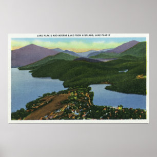 Lucht Uitzicht van zowel Lake Placid & het Meer Poster