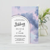 Lucht wolken zonsondergang romantische trouwkaart kaart (Staand voorkant)