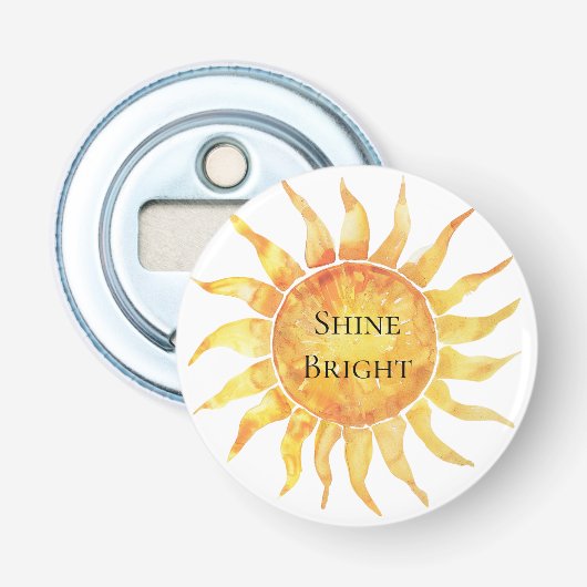 Lucht Zon Schijnt Helder Button Flesopener (Voorkant)