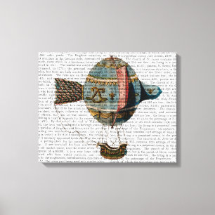 Luchtballon met warme lucht, voorzien van een stoo canvas afdruk