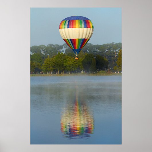 Luchtballon over de rivier poster (Voorkant)