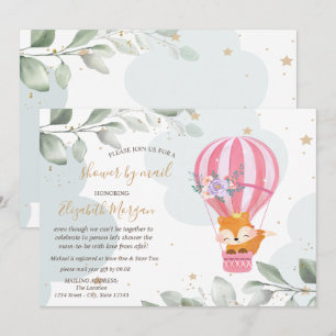 Luchtballon,Vos,Wolken Baby Shower Per Post Kaart