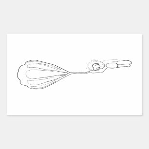 luchtballoninkt van aap rechthoekige sticker