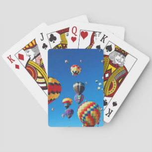 Luchtballonnen blauwe hemel pokerkaarten