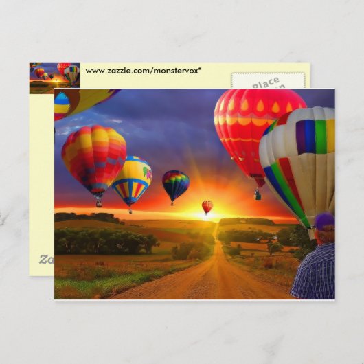 Luchtballonnen Briefkaart (Voorkant / Achterkant)