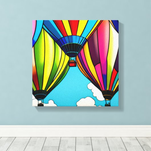 Luchtballonnen Canvas Afdruk (Insitu (Houten vloer))
