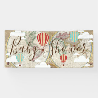 Luchtballonnen en Baby shower van Wereldkaart Spandoek