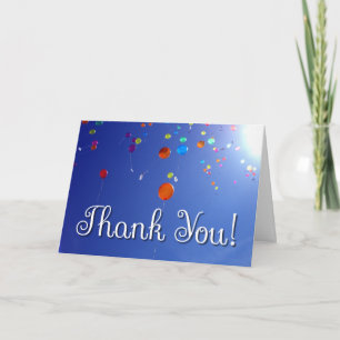 Luchtballonnen in de hemel bedankkaart