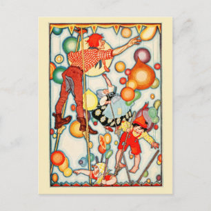 Luchtballonnen in de hemel briefkaart