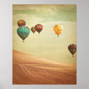 Luchtballonnen in de lucht poster