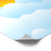 Luchtballonnen in wolken Poster (Hoek)