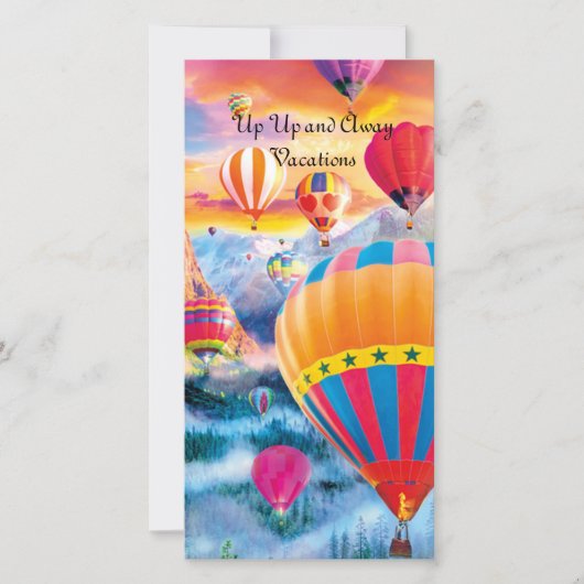 Luchtballonnen, kleurrijk en Schilderachtig Kaart (Voorkant)
