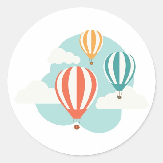 Luchtballonnen Ronde Sticker (Voorkant)