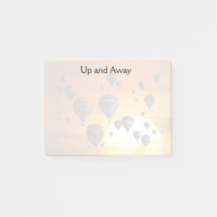 Luchtballonnen tijdens de vlucht na de vlucht post-it® notes