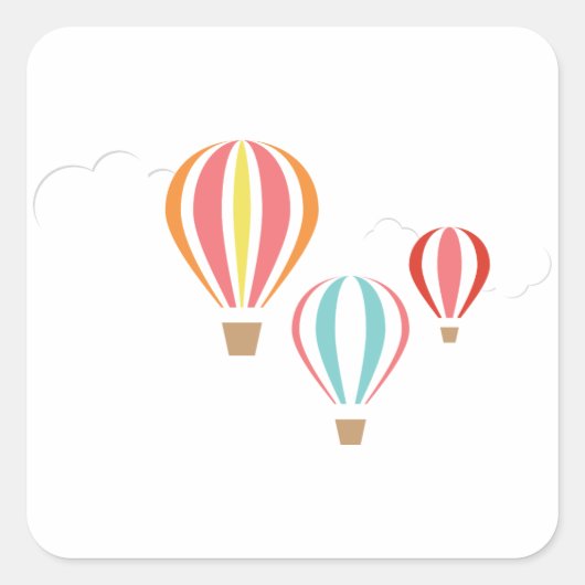 Luchtballonnen Vierkante Sticker (Voorkant)