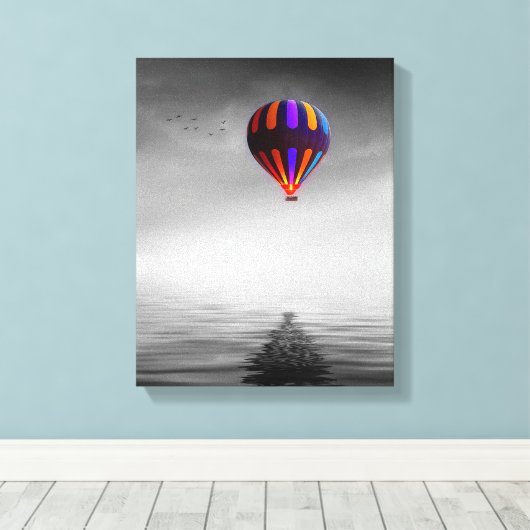 Luchtballonportret Canvas Afdruk (Insitu (Houten vloer))