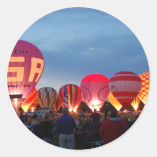 luchtballonskyline ronde sticker