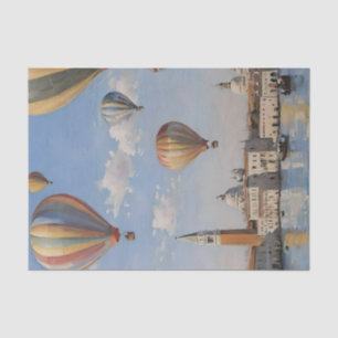 Luchtballonvaren boven de olieverf van Venetië, Tissuepapier