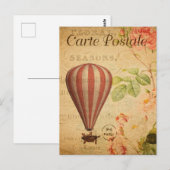 luchtballonvlieger, Frans Briefkaart (Voorkant / Achterkant)