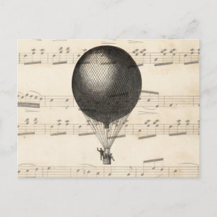  luchtballonvliegtuig Steampunk Hot Air Briefkaart