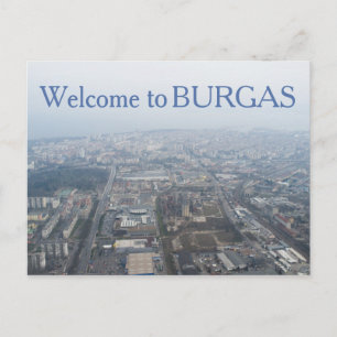 Luchtbeeld van Burgas City, Bulgarije Briefkaart