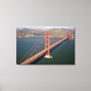 Luchtbeeld van de Golden Gate Bridge in de Canvas Afdruk