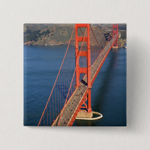 Luchtbeeld van de Golden Gate Bridge in de Vierkante Button 5,1 Cm