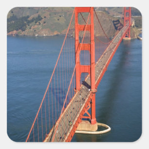 Luchtbeeld van de Golden Gate Bridge in de Vierkante Sticker