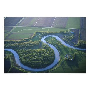 Luchtbeeld van de Rode Rivier van het Noorden Foto Afdruk