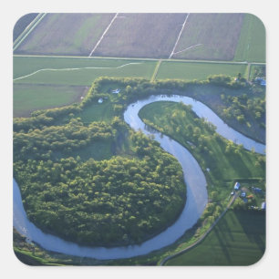 Luchtbeeld van de Rode Rivier van het Noorden Vierkante Sticker