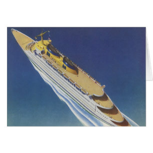 Luchtbeeld van een oud cruiseschip in de oceaan