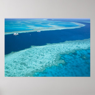 Luchtbeeld van het Groot Barrièrerif door de Poster