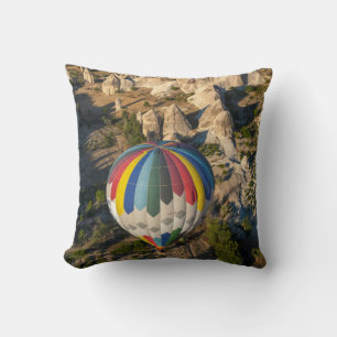 Luchtbeeld van hete luchtballonnen, Cappadocië Kussen
