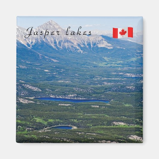 Luchtbeeld van Jasper-meren - Canada Magneet (Voorkant)