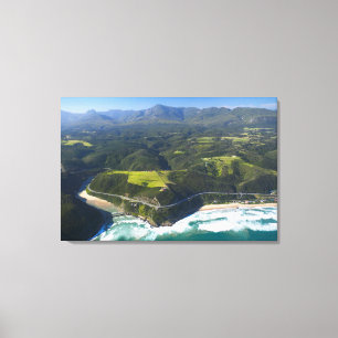 Luchtbeeld van Keurboomsrivier, Garden Route Canvas Afdruk