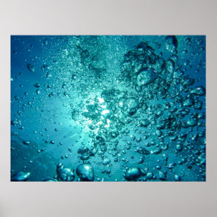 luchtbelletjes-230014 WATER BUBBLES OCEAN UNDERWAT Poster