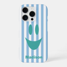 Luchtblauwe Strepen Schattig Mint Smiley