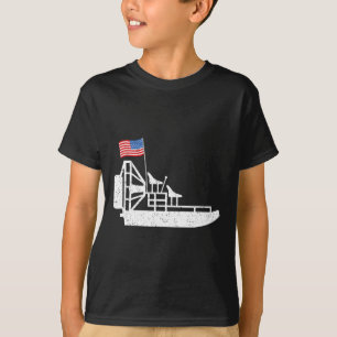 Luchtboot 4 juli Amerikaanse vlag moerasboot venti T-shirt