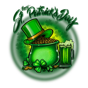 Luchtborstel St. Patrick's day T-Shirt