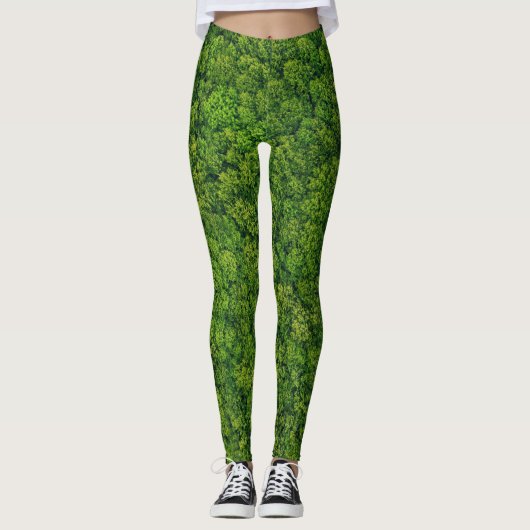 Luchtbos uitzicht, hoogste uitzicht, kopieerruimte leggings (Voorkant)