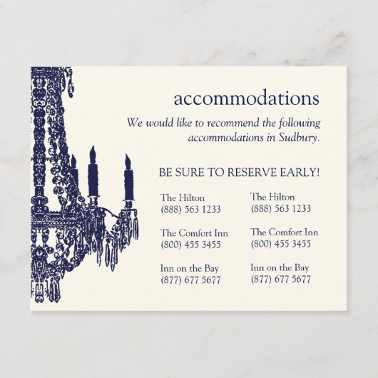 Luchters voor accommodatie informatiekaartje (Voorkant)