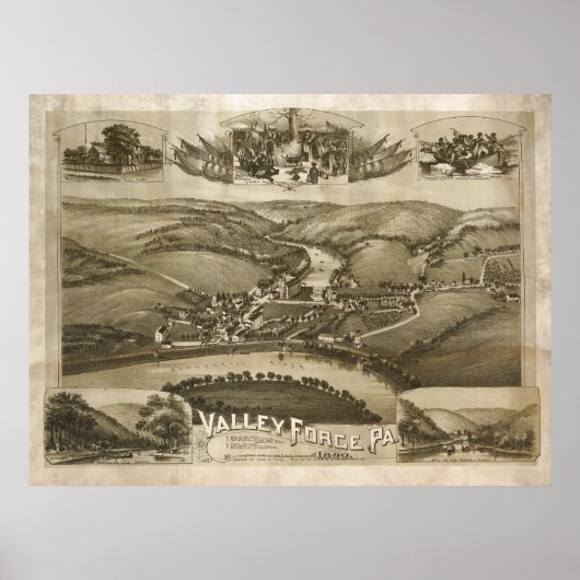 Luchtfoto Valley Forge PA Pennsylvania Poster (Voorkant)