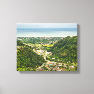 luchtfoto van bossen canvas afdruk